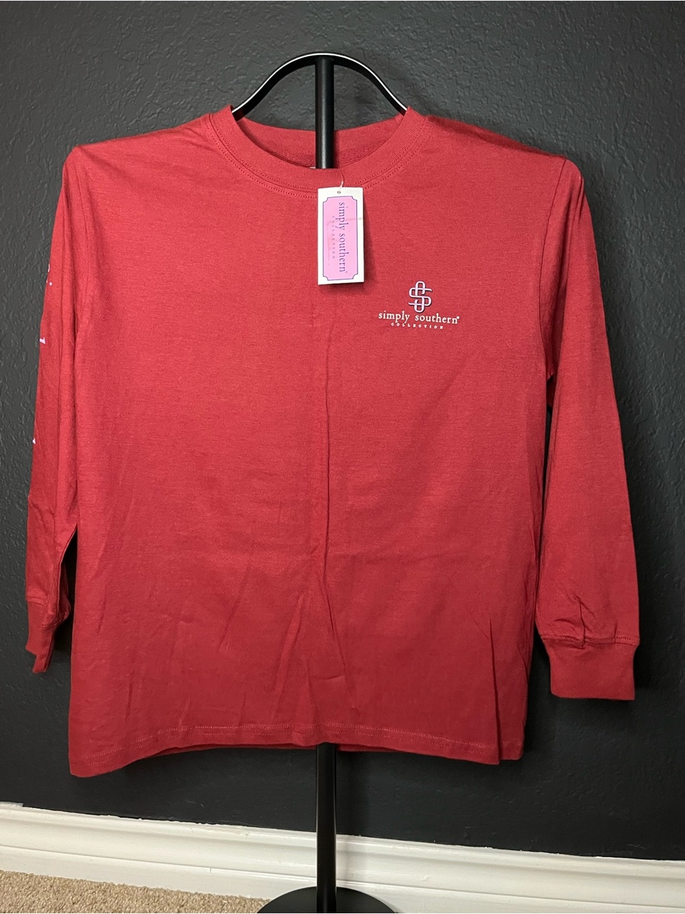 Simply Southern Kids Long Sleeve Tee - Coral Red